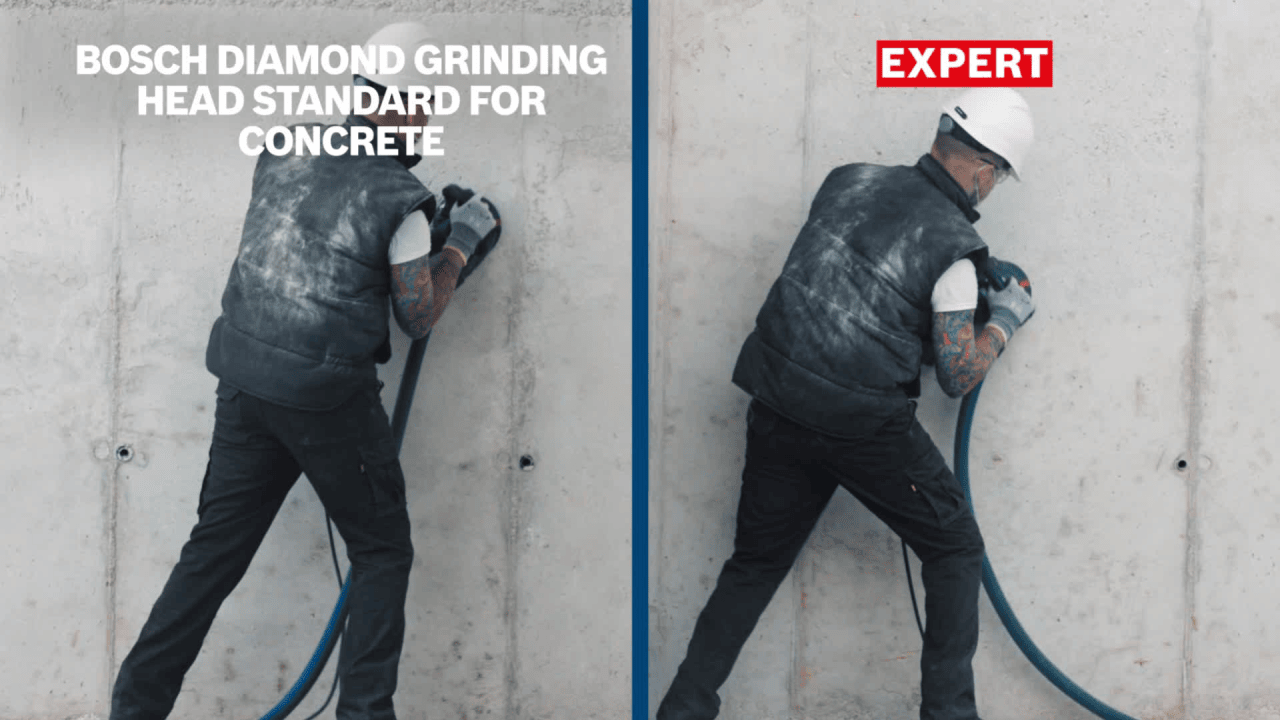 Bosch Diamond Grinding Head Standard for concrete vs. Expert