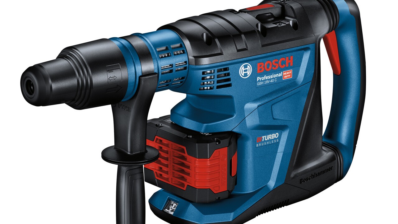 Neu im „Professional 18V System“: Biturbo-Akku-Bohrhammer GBH 18V-40 C Professional von Bosch