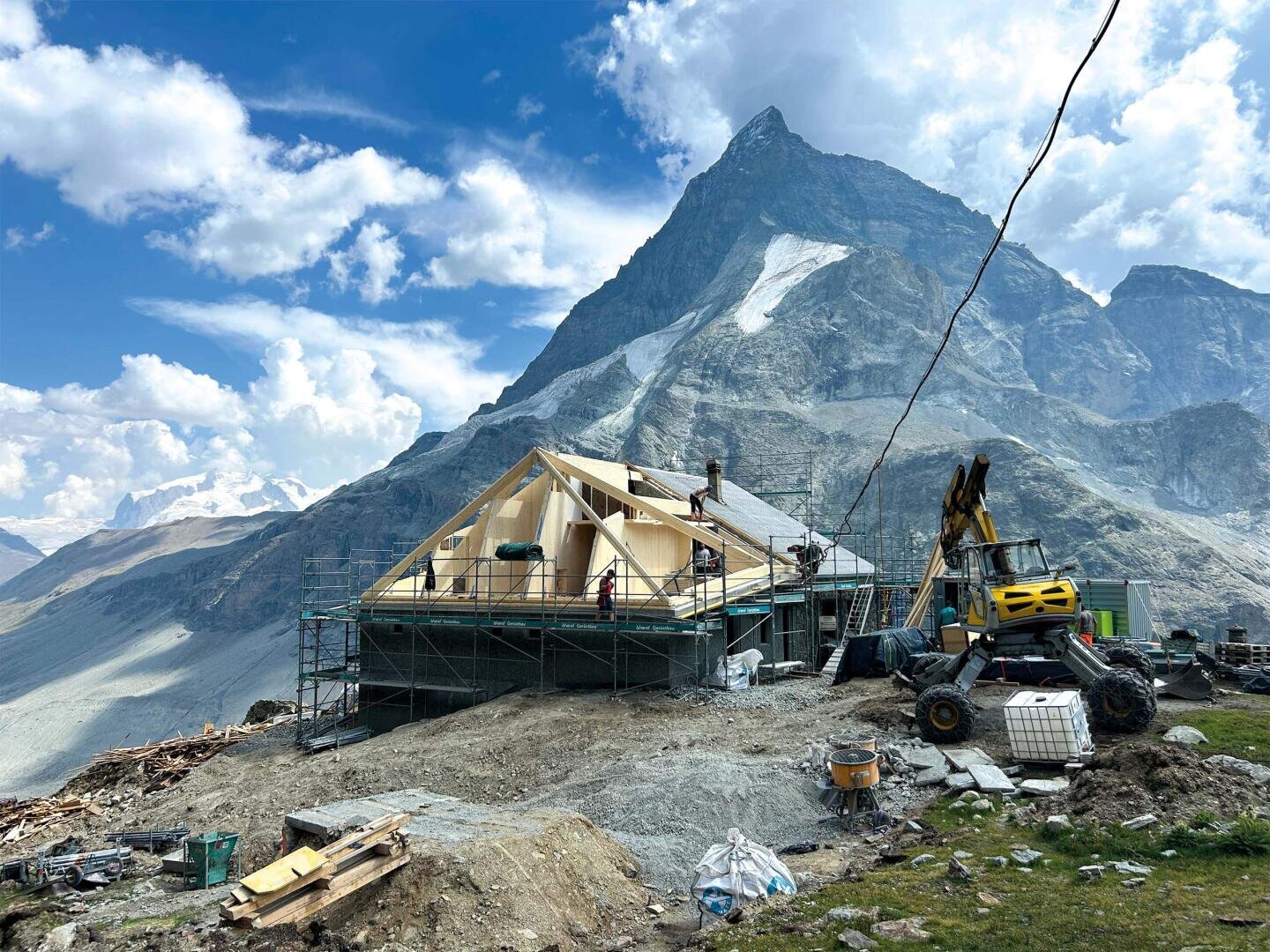 Chantier de la cabane de Schönbiel
