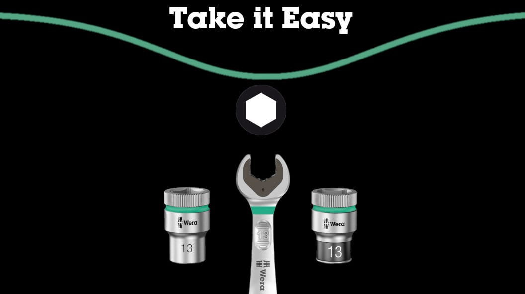 Mit "Take it Easy" Toolfinder Farbkennzeichnung - zum einfachen des benötigten Werkzeugs.