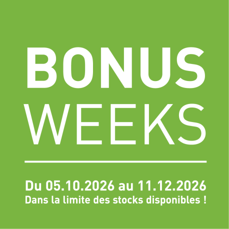 Promotion Bonus Weeks valable du 5 octobre 2026 au 11 décembre 2026, dans la limite des stocks disponibles.